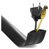 ZhiYo Floor Cord Cover 4ft, Cord Hider Floor Hide Extension Cords, Cable Management Prevent Cable Trips, Floor Cable Cover Wire Covers for Cords, Cable Protector Cord Cavity W0.6in H0.32in Black