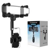 JDHDL Car Phone Holder Mount, Rear View Mirror Phone Holder, Rotatable and Retractable Phone Holders for Your Car Compatible with iPhone Samsung All 4-7 Inch Cell Phones