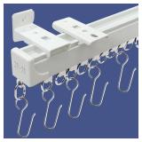 MLOQI Curtain Tracks Ceiling Wall Mounted with Soundproof Strips, Curtains Tracks Rails System, White Ceiling Track for Curtains 12-15 Feet