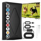 2026 TV Antenna for Digital TV Indoor, Long Range Smart Antenna for Local Channels, Support 4k 1080p with Amplifier Signal Booster for HDTV