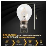 Seentech S11 E17 Intermediate Base 40 Watt 120V Incandescent Bulbs Adjustable Warm White Light - Lava Lamp Replacement Bulb, Suitable for 14.5-Inch/20oz Flash and Lava lamp (6 Pack)