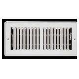 4 X 10 Mobile Home RV Floor Register Vent Grille with Back Dampers - Fixed Blades - 2 Way Deflection - White