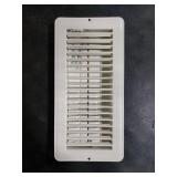 4 X 10 Mobile Home RV Floor Register Vent Grille with Back Dampers - Fixed Blades - 2 Way Deflection - White