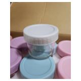 RowinsyDD 16 Pack Glass Baby Food Storage Containers, 4 oz Leakproof Baby Food Jars with Lids, Small Glass Food Containers for Infant Baby, Freezer & Microwave Safe, BPA Free
