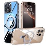 TORRAS for iPhone 16 Pro Max Case Clear with Stand, [Fit for MagSafe][Shockproof Military Grade Protection] Slim Magnetic Phone Case for iPhone 16 Pro Max 6.9 2024, Clear