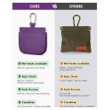 RBibei One-Hand Access Silicone Dog Treat Pouch, Small Pocket Sized Training Pouch with Pull Tab & Auto Closing Lid for Easy Pet Training & Walking (Purple)