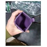 RBibei One-Hand Access Silicone Dog Treat Pouch, Small Pocket Sized Training Pouch with Pull Tab & Auto Closing Lid for Easy Pet Training & Walking (Purple)