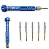 5-in-1 Multifunctional Small Screwdriver, PTSLKHN S2 Steel Magnetic Screwdriver Kit for Eyeglass, Sunglasses, Electronics, Cellphone, Jewelry and More