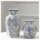 1 Pcs Blue and White Vintage Vase Chinoiserie Floral Vase  6