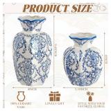 1 Pcs Blue and White Vintage Vase Chinoiserie Floral Vase  6