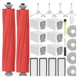 RUKHOOL Qrevo S Replacement Accessories for Roborock Qrevo S/Qrevo Pro/Qrevo Plus/QRevo MaxV Replacement Parts for Qrevo S Accessory Kit 2 Main Brushes 6 Dust Bags 4 Filters 4 Mop Pads 4 Side Brushes