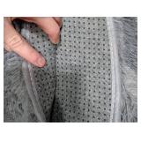 Soft Fluffy Area Rug for Bedroom, Grey Fuzzy Shaggy Oval Throw Rugs for Bedside, Non-Slip Cozy Plush Shag Carpet for Kids Room Nursery Dorm Living Room, 2.6 x 5.3 Feet
