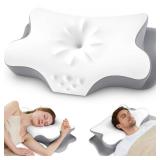 Cervical Neck Pillow for Pain Relief Ergonomic Memory Foam Pillow for Side Sleeper Contour Orthopedic Bed Pillow for Neck Support with Cooling Cover Ideal Christmas Birthday Gift for Women Men