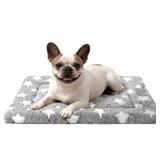 Fogkiss Dog Bed Mat, Reversible Crate Pad & Durable Dog Bed - Machine Washable Kennel Mat with Ultra Soft for Medium Dogs (Cool/Warm), 30 x 20, Grey&Star