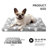 Fogkiss Dog Bed Mat, Reversible Crate Pad & Durable Dog Bed - Machine Washable Kennel Mat with Ultra Soft for Medium Dogs (Cool/Warm), 30 x 20, Grey&Star