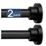 ENJOYBASICS 2 Pack Adjustable Spring Tension Curtain Rods 32 to 66 Inches, Stainless Steel Matte Black Shower Rod No Drilling for Window, Bathroom, Closet, Room Divider, 7/8 Diameter