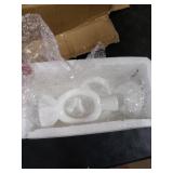 White Taper Candle Holders for Candlesticks, Unique Decorative Candlesticks Holder Home Decor Set of 2 for Fall Thanksgiving Wedding Table Centerpiece Decorations, Modern Aesthetic Room Decor Resin