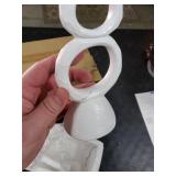 White Taper Candle Holders for Candlesticks, Unique Decorative Candlesticks Holder Home Decor Set of 2 for Fall Thanksgiving Wedding Table Centerpiece Decorations, Modern Aesthetic Room Decor Resin