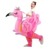 KOOY Inflatable Flamingo Costume Adult, Inflatable Costumes Women Men, Pink Flamingo Funny Suit Blow Up Costume for Adults, Party Halloween Costumes