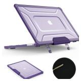 SEYMAC stock Case for MacBook Pro 14 inch, Shock-Absorbing Protection with Folding Stand &Mouse Pad Case for MacBook Pro 14 inch, Purple