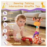 LLUKEME Dancing Talking Giraffe Toy, Stuffed Animal Baby Toy Repeating What You Say, Glowing Musical Electronic Giraffe Gifts for Toddlers 1-3 Years Old, Easter Gift for Kids (New Giraffe)