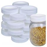 2 Dozen Regular Mouth Lids Mason Jar Lids Plastic Storage Caps for Mason Canning Jars and More, Standard, Dia 70mm, White
