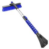 HEEYA Car Scraper with 12.6 Inch Large Brush Head, Extendable Snow Scraper for Windshield Window, Snow Brush and Ice Scraper for SUV Truck Automobile Vehicle - Blue