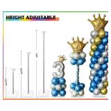 YALLOVE Balloon Column Stand Kit Sets of 2, 7 Feet Height Adjustable Balloon Tower Pillar with Reusable Metal Telescopic Design for Birthday, Wedding, Baby Shower, Graduation Party Decoration