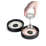 Zoeeker Bar Glass Rimmer for Margarita and Cocktail, Ceramic Salt Sugar Glass Rimmer Sugar Container for Cocktails Home Bar Accessories Set of 2, Black