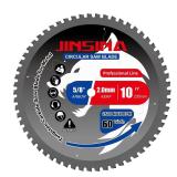 JINSINA 10 Table Saw Blade, TCT Metal Cutting Saw Blades with 60T & 5/8 Arbor, Professional for Iron Steel and Ferrous Metal, Used on Low-RPM Metal Cutting Saws