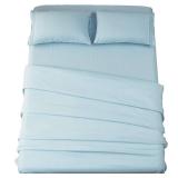 SONORO KATE Bed Sheet Set Super Soft Microfiber 1800 Thread Count Luxury Egyptian Sheets 16-Inch Deep Pocket Wrinkle and Hypoallergenic-4 Piece (Spa Blue, Queen)