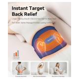 IKEEPFIT Portable Heating Pad for Back, Cordless Wearable Heat Belt with Massager for Lower Back Pain Relief, Battery Powered 8000 mAh Rechargeable, MAXwarm 3.0, Gift for Women Men 90-310 lbs