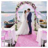 Glitter Carpet Runner for Party -200 GSM Thickness Non-Woven Fabric Runner Rug with Adhesive Tape, Hollywood Carpet for Event, Aisle Runner for Wedding Ceremony (Glitter Pink, 2.6FTx15FT)