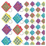 Hicarer 16 Pcs Tic Tac Toe Game Party Favor Goodie Bag Stocking Stuffer Kids 8-12 Tic Tac Toe Keychain Classroom Prize Puzzle Game Birthday Party Gift for Boy Girl Valentine