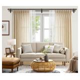 TONIAL1 Inch Double Curtain Rods for Windows 66 to 120 Inches (6-12ft), Heavy Duty Decorative Drapery Rod for 32 to 144 Inches (5.75-11.7ft) with Classic Cap Finial, Bronze