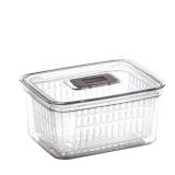 BINO | Produce Saver - 6.8 Cup/1.6L | Fridge Storage Containers for Fruits and Vegetables | Adjustable Air Vent, Removable Basket | BPA-Free Fridge Organizers
