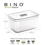 BINO | Produce Saver - 6.8 Cup/1.6L | Fridge Storage Containers for Fruits and Vegetables | Adjustable Air Vent, Removable Basket | BPA-Free Fridge Organizers