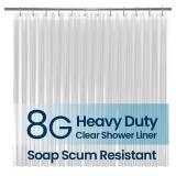 LiBa Bathroom Shower Curtain Waterproof Plastic Shower Curtain Premium PEVA Non-Toxic with Rust Proof Grommets Clear 8G Bathroom Accessories 72x72
