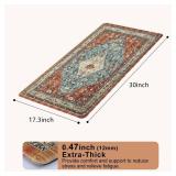 Collive Boho Kitchen Mats Cushioned Anti Fatigue Mats, Non-Slip Kitchen Floor Mats, Standing Kitchen Mats for Office, Sink, Laundry, 17x30 Red Waterproof Kitchen Rug