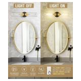 Emak Black and Gold Vanity Lights for Mirror, Modern 22 Inch Bathroom Light Fixtures with Clear Glass Shade, 2-Light Cylinder Wall Sconce for Bathroom, Bedroom, Hallway, VL085-BKBGD-2