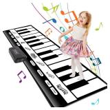 TWFRIC 6ft. Piano Mat with 24 Keys & 10 Demos & 8 Musical Instruments Sounds & 4 Play Modes, Giant Dance Floor Piano Music Play Mat 71