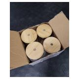 4 Pack Qtip Holder Dispenser with Bamboo Lids - 10 oz Clear Plastic Apothecary Jar Containers for Vanity Makeup Organizer Storage - Bathroom Accessories Set for Cotton Swab, Ball, Pads, Floss