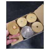 4 Pack Qtip Holder Dispenser with Bamboo Lids - 10 oz Clear Plastic Apothecary Jar Containers for Vanity Makeup Organizer Storage - Bathroom Accessories Set for Cotton Swab, Ball, Pads, Floss