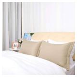 uxcell Pillow Shams 2 Pack Soft Brushed Microfiber Envelope Closure Pillowcases Standard(20x26) Tan