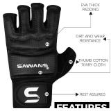 SAWANS MMA Gloves Karate Mitts Punch Bag Boxing Gloves Martial Arts Combat Taekwondo Kickboxing Mitts Fighting Grappling Training for Womens Mens Adults (Black, S)