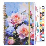 Lined Spiral Notebook, 140 Pages College Ruled Journal for Women A5 Journaling Notebooks for Work & Note Taking Perfect for Men Women Office Home School, 5.9 x 8.3-Pink Flower