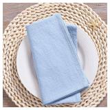 Cotton Craft Light Blue Dinner Napkins Set of 8