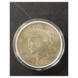 1922 Peace Dollar Coin 90% silver in protective capsule