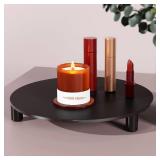 Black Round Pedestal Riser Board 7 Inch 2-Pack, Decorative Acrylic Display Stand for Home and Kitchen Counter DÃ©cor, Waterproof Display Tray for Plants and Bathroom - Retail: $20