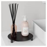 Black Round Pedestal Riser Board 7 Inch 2-Pack, Decorative Acrylic Display Stand for Home and Kitchen Counter DÃ©cor, Waterproof Display Tray for Plants and Bathroom - Retail: $20